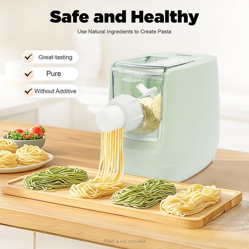 HAPPCUCOE Electric Pasta Maker,Automatic Pasta Machine,260W Household Pasta Maker, Automatic Noodle Maker with 13 Noodle Shapes to Choose for Home Kitchen Use,Green - Image 4