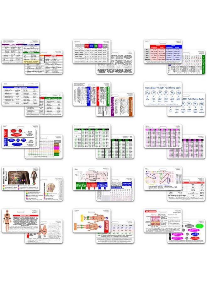 Scrubs and Stuff LLC Comprehensive Horizontal Badge Card Reference Set 30 Cards  - Image 2