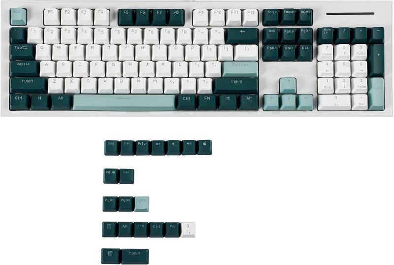 YMDK Double Shot 124 Dyed PBT Shine Through OEM Profile Keycap Rainbow Carbon Sunset Backlit Keycaps for MX Switches Mechanical Keyboard（Only Keycap） (Botanical 124 Key) - Image 1