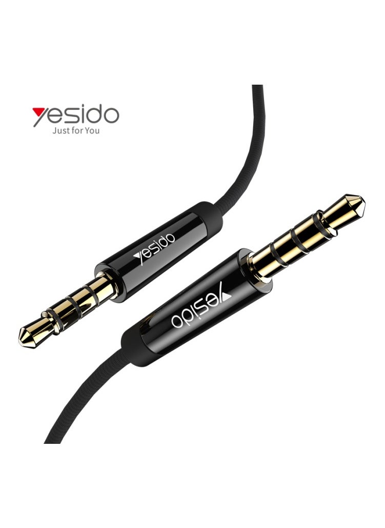 Yesido 3.5mm Male to Male AUX Audio Cable Black  - Image 1