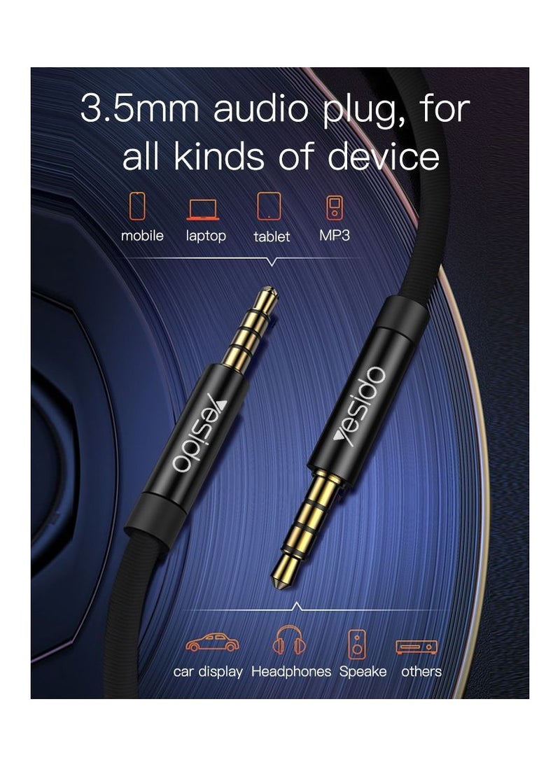 Yesido 3.5mm Male to Male AUX Audio Cable Black  - Image 5