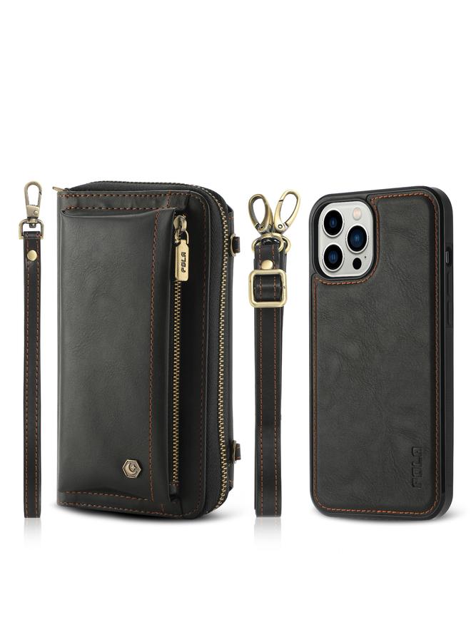 S-TOP Case For iPhone 12 Pro Max Crossbody Multi-functional Zipper Wallet Leather Phone Case - Image 1
