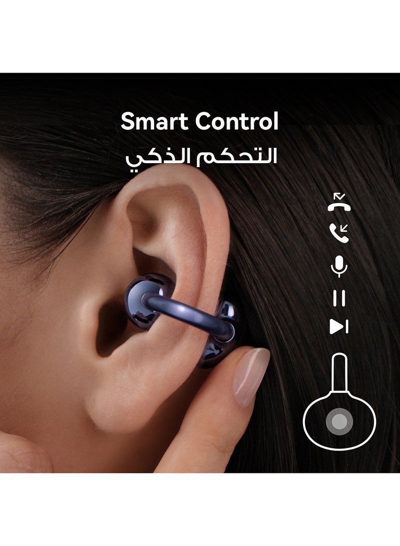 هواوي HUAWEI FreeClip 2 Special Edition Wireless Bluetooth Earbuds, Airy C-bridge Design, 38 Hours Long Battery Life, Compatible with iOS & Android, Crystal-clear Calls, IP57 Space Silver - Image 3