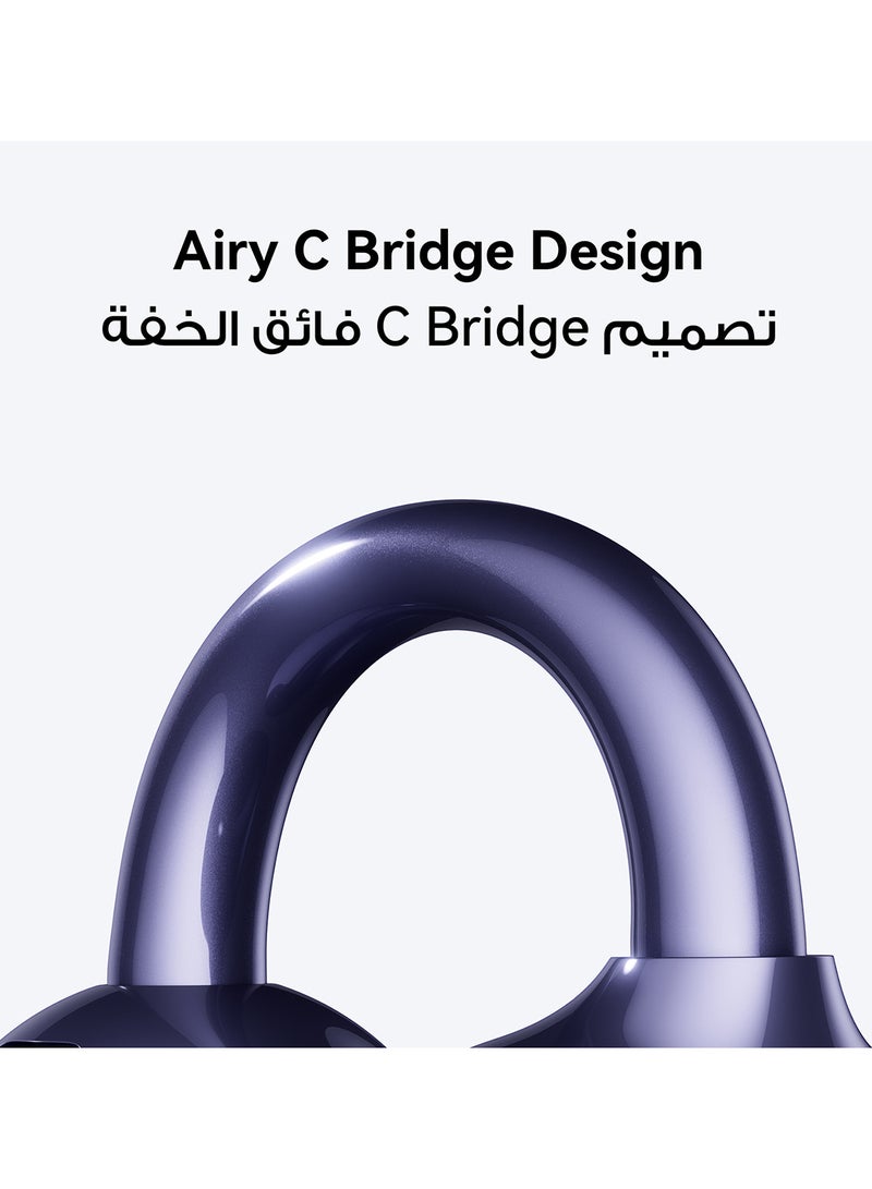 هواوي HUAWEI FreeClip 2 Special Edition Wireless Bluetooth Earbuds, Airy C-bridge Design, 38 Hours Long Battery Life, Compatible with iOS & Android, Crystal-clear Calls, IP57 Space Silver - Image 2