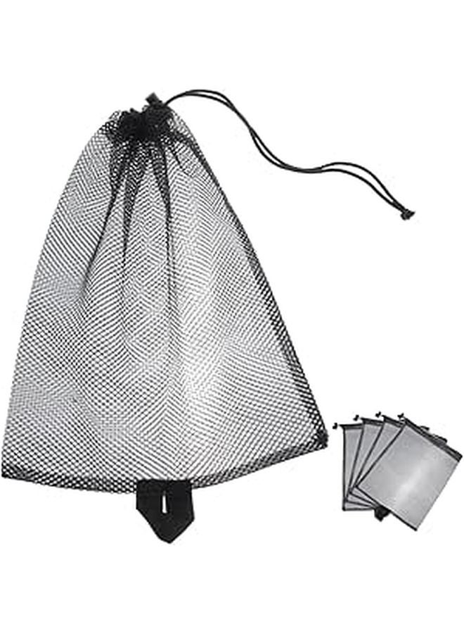 5Pcs Portable Drawstring Mesh Storage Bags Lightweight Rip Resistant Polyester for Travel Gym Beach - Image 1
