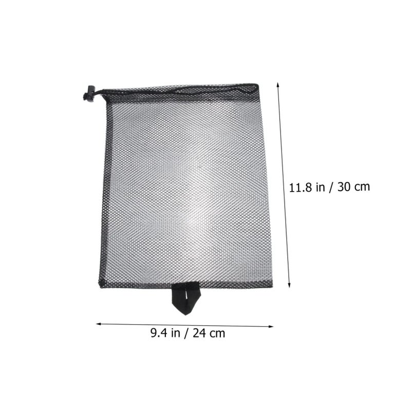 5Pcs Portable Drawstring Mesh Storage Bags Lightweight Rip Resistant Polyester for Travel Gym Beach - Image 3