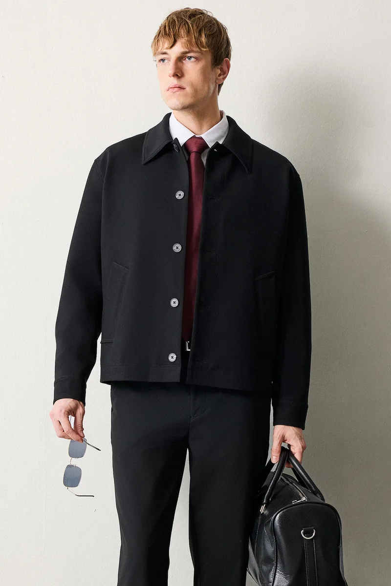 Defacto  Regular Fit Polo Collar Blazer for Men | Best Price UAE