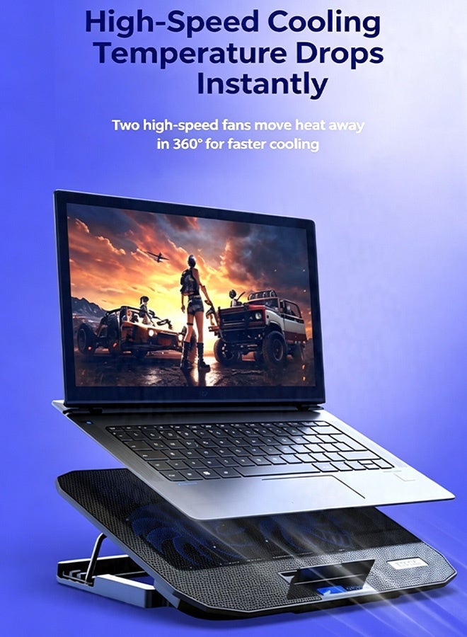 Adjustable Laptop Stand for Desk Ergonomic Riser with  Cooling Fan Foldable Notebook Computer Holder Compatible MacBook Air Pro Dell XPS More 10-17" Laptops - Image 4