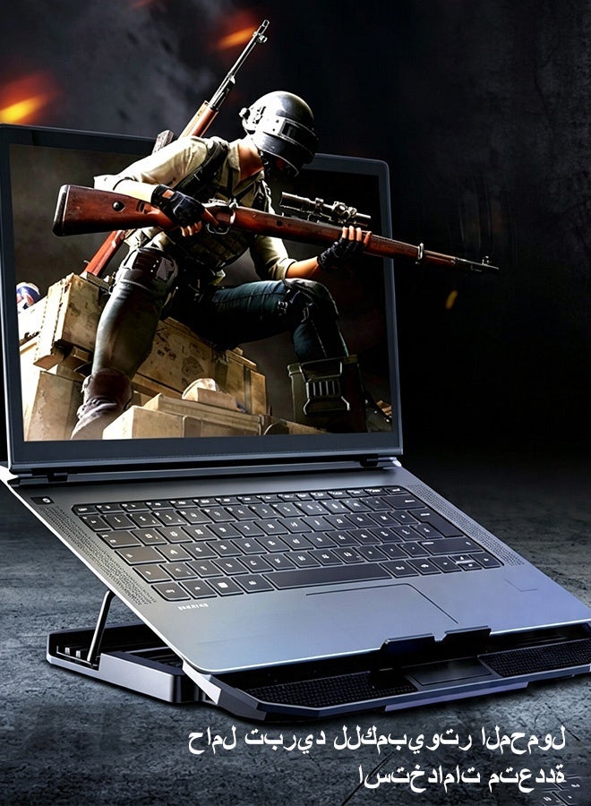 Adjustable Laptop Stand for Desk Ergonomic Riser with  Cooling Fan Foldable Notebook Computer Holder Compatible MacBook Air Pro Dell XPS More 10-17" Laptops - Image 5