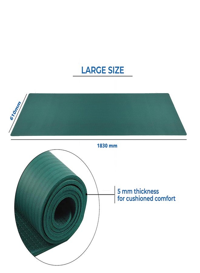 ALP Premium Yoga Mat for Men & Women | Anti-Skid, Non-Slip, Durable EPDM Rubber Mat for Meditation, Workout, Gym & Exercise | 5mm Thick (Green, 610mm x 1830mm) - Image 5