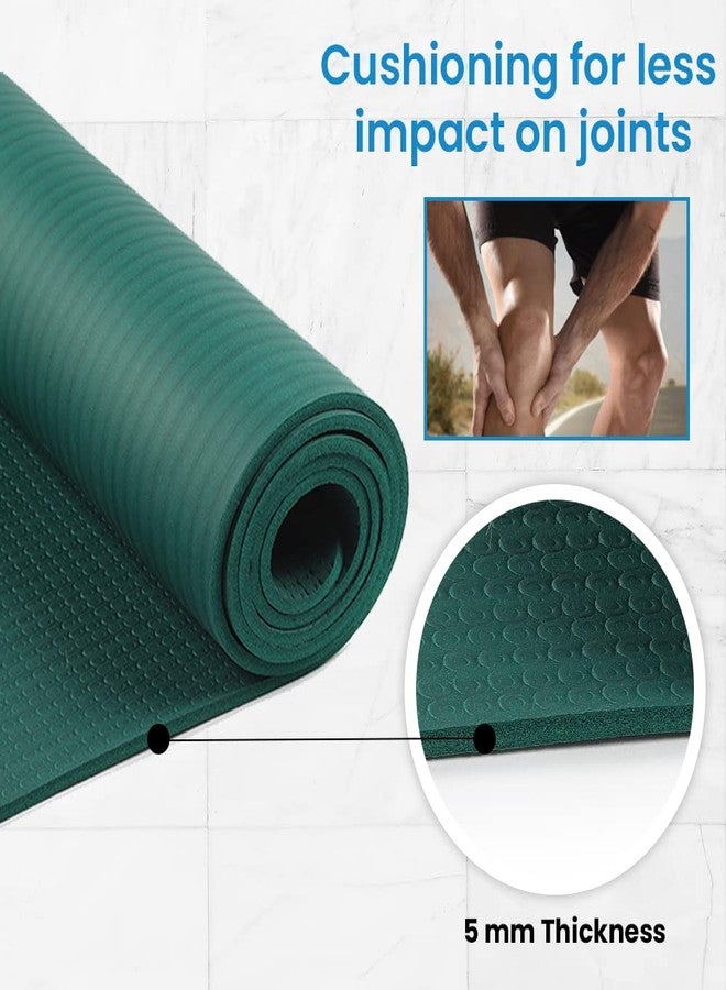 ALP Premium Yoga Mat for Men & Women | Anti-Skid, Non-Slip, Durable EPDM Rubber Mat for Meditation, Workout, Gym & Exercise | 5mm Thick (Green, 610mm x 1830mm) - Image 4
