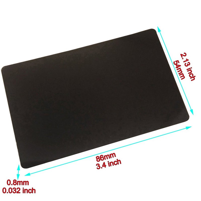 Ebamaz Metal Business Cards Anodized Aluminum Plaque Plate 86X54X0.8mm (Black, Blank,10PCS) - Image 2