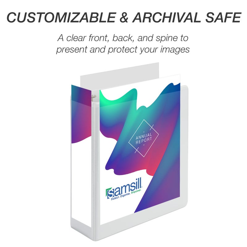 Samsill Economy 2 Inch Mini 3 Ring Binder 5.5 x 8.5 Round Ring Binder, Non-Stick Customizable Cover, 2" View, Single, White - Image 3