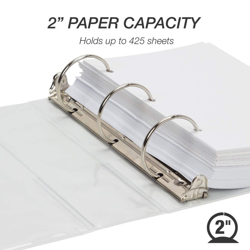 Samsill Economy 2 Inch Mini 3 Ring Binder 5.5 x 8.5 Round Ring Binder, Non-Stick Customizable Cover, 2" View, Single, White - Image 4