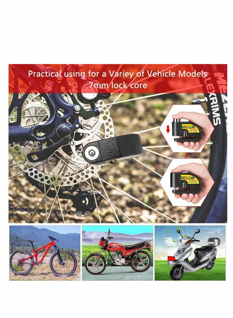 SYOSI Disc Brake Lock Alarm Motorcycle Lock, Anti-theft Motorbike Alarm Disc Lock, Waterproof 110DB Alarm Sound Bicycles Scooters Brake Disc Wheel Lock with Reminder Cable - Image 5