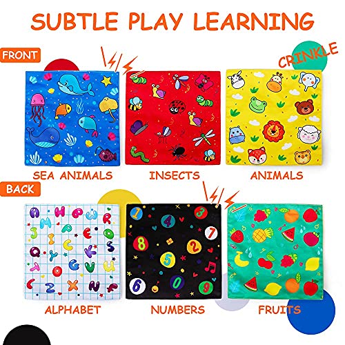 teytoy My First Baby Tissue Box Soft Stuffed High Contrast Crinkle Montessori Square Sensory Toys Juggling Rainbow Dance Scarves for Toddler Infants Newborns and Kids Educational Preschool Learning - Image 5