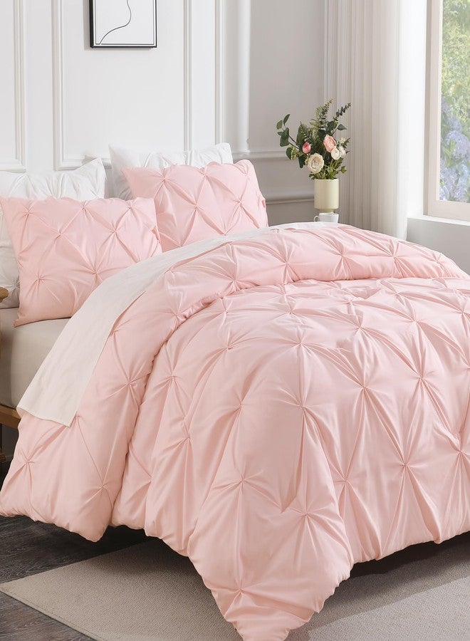 Andency طقم لحاف أندنسي كاليفورنيا كينغ وردي (104x96 بوصة)، طقم لحاف كينغ بليت مشدود 3 قطع، لحاف كينغ كبير بتصميم بينتوك، طقم بياضات لحاف بديل من الألياف الدقيقة - Image 2