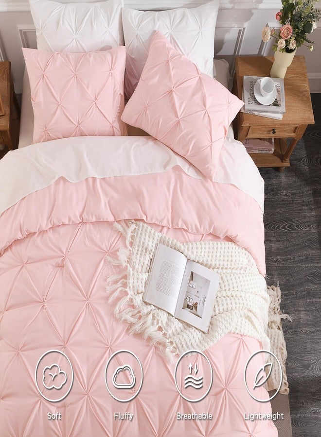 Andency طقم لحاف أندنسي كاليفورنيا كينغ وردي (104x96 بوصة)، طقم لحاف كينغ بليت مشدود 3 قطع، لحاف كينغ كبير بتصميم بينتوك، طقم بياضات لحاف بديل من الألياف الدقيقة - Image 4