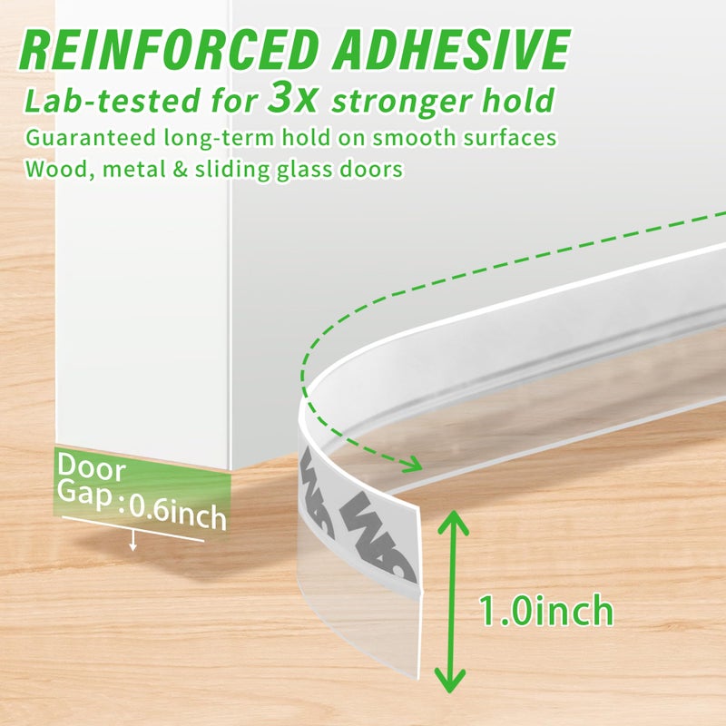 wigtda Weather Stripping Silicone Seal Strip, Weather Stripping Door Bottom Seal Strip - House and Glass Shower Doors Silicone Sealing for Door and Windows Gaps of Collision and Side, (Transparent) 25MMâ€¦ - Image 3