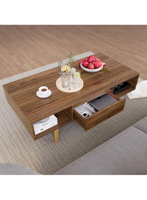 طاولة قهوة عصرية، لون بني - MZCT005 - 60 طول × 45 ارتفاع × 120 عرض