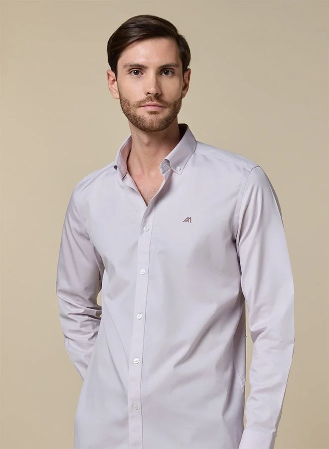 تكلف The Earthy Purple Non Iron Royal Oxford Shirt with Warm Hand feel