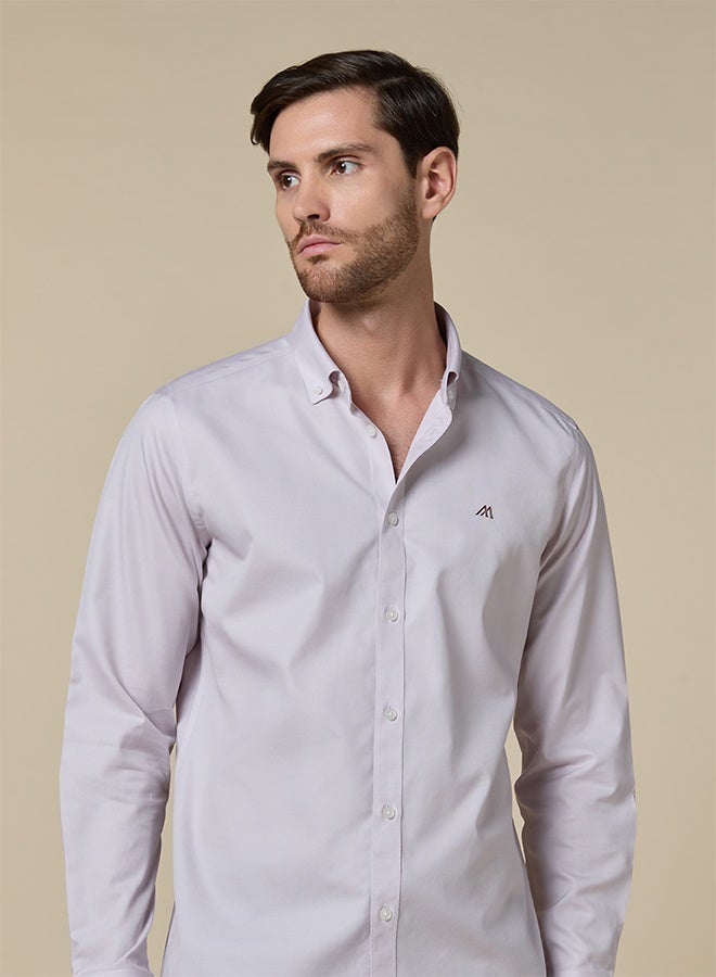 Mannerism The Earthy Purple Non Iron Royal Oxford Shirt with Warm Hand feel - Image 3
