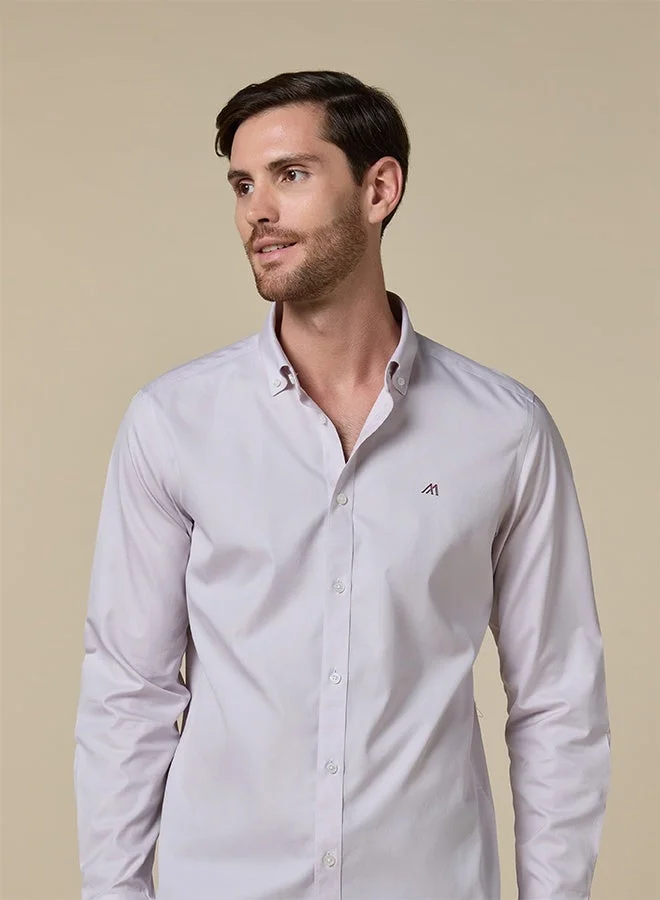 تكلف The Earthy Purple Non Iron Royal Oxford Shirt with Warm Hand feel