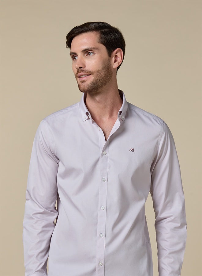 مانرزم The Earthy Purple Non Iron Royal Oxford Shirt with Warm Hand feel - Image 1