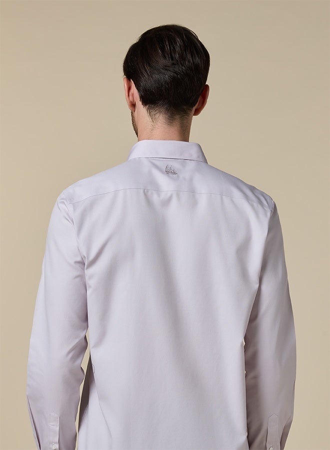 مانرزم The Earthy Purple Non Iron Royal Oxford Shirt with Warm Hand feel - Image 4