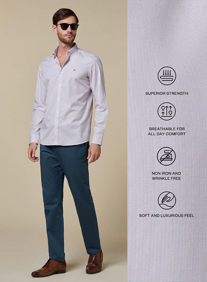 مانرزم The Earthy Purple Non Iron Royal Oxford Shirt with Warm Hand feel - Image 3