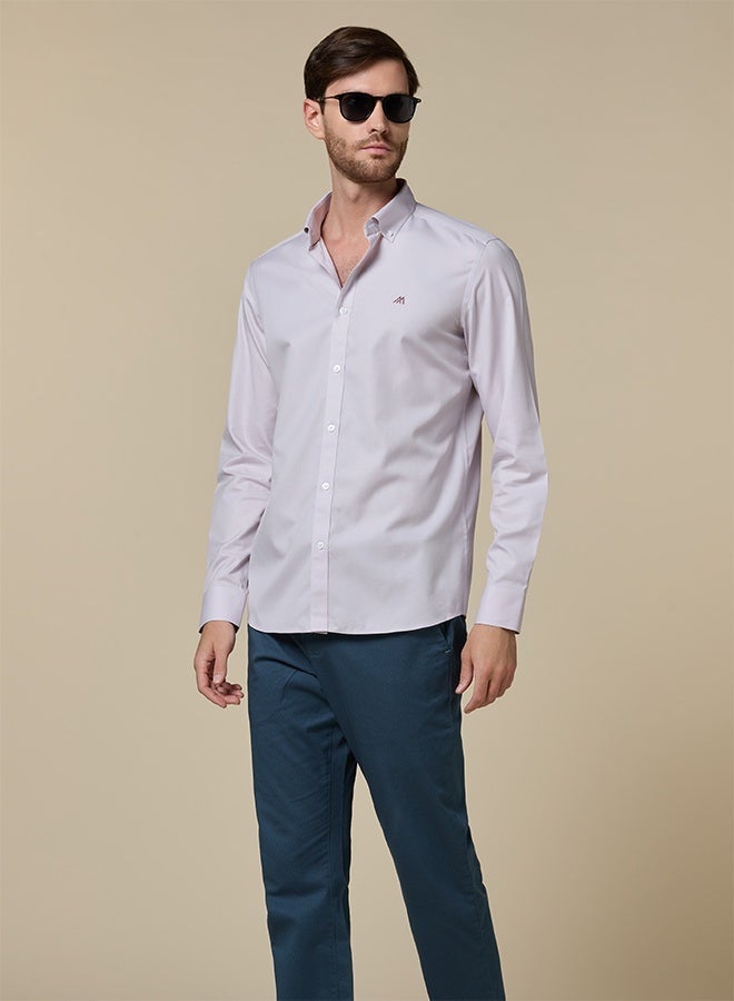 مانرزم The Earthy Purple Non Iron Royal Oxford Shirt with Warm Hand feel - Image 5