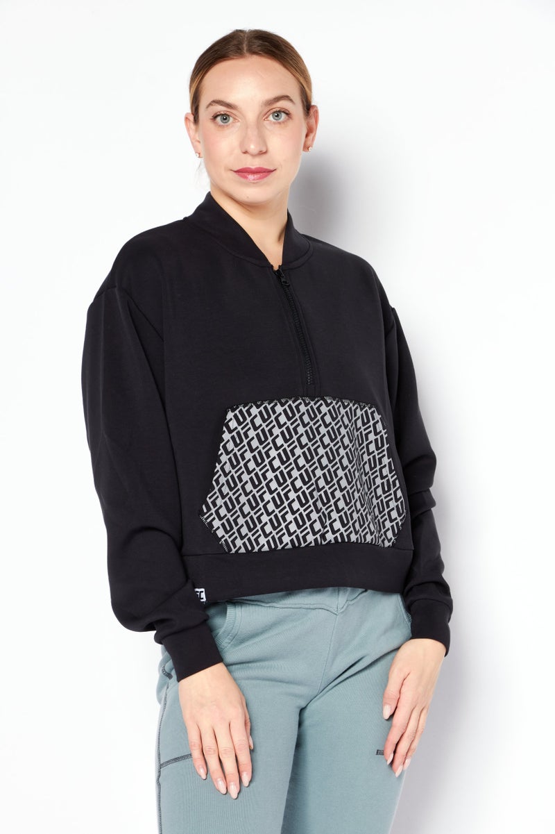 Ufc Women Sportswear Fit Long Sleeves Running Sweatshirt, Black - Image 1