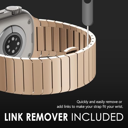 Kades [RECOMMENDED by NYT Wirecutter] Stainless Steel Band Compatible for Apple Watch Series 11/10 42mm Series 9/8/7/6/5/4/3/2/1 41mm/40mm/38mm, Metal 316L, Waterproof, Easy to Adjust,Original Gold - Image 5