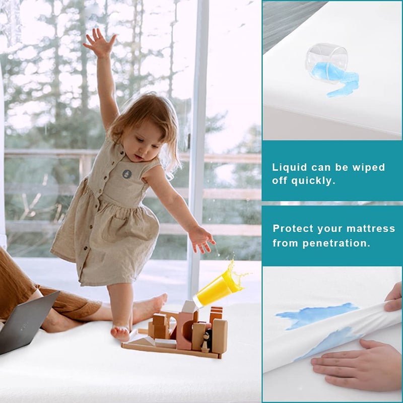 Parkdeny Full Waterproof Zippered Mattress Encasement  Breathable  Noiseless  Machine-Washable Zipped Mattress Cover  Fitting 7"" - 13"" Deep Mattress 2 Pack  - Image 5