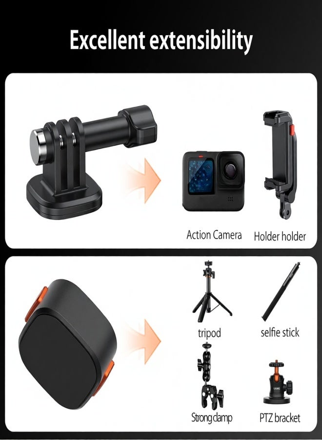 في ار اي جي محول تثبيت مغناطيسي سريع الفك لكاميرات VRIG AC14 Claw الرياضية الصغيرة، مع فتحة لولبية 1/4 بوصة، بديل لكاميرات GoPro Hero 13/12/11/10 - Image 4