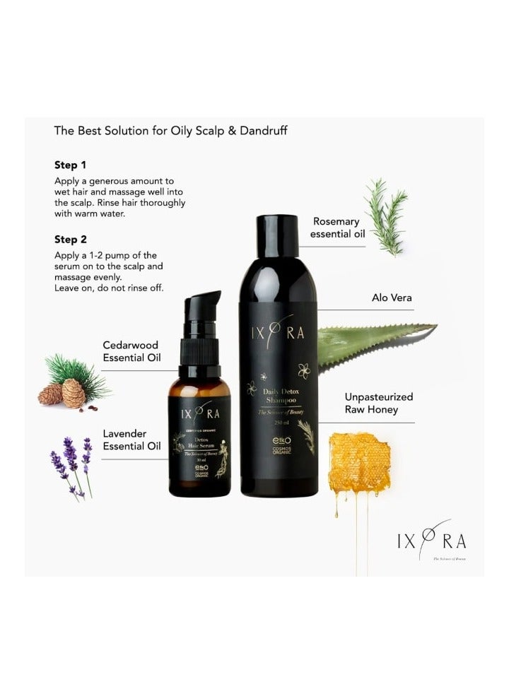IXORA Organic Daily Detox Shampoo - Sulfates & GMO Free - Clarifying and anti-hair fall Shampoo for hair growth - 250ml - Image 4