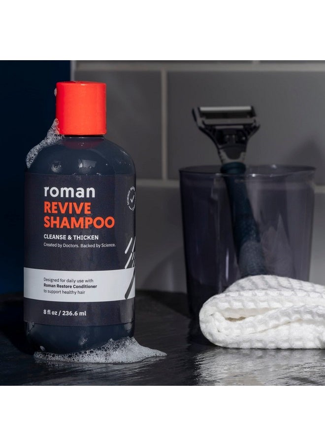 Roman - Men'S Revive Shampoo Exfoliates And Clarifies With Peppermint Cleanses For Thickerlooking Hair Includes Saw Palmetto Pumpkin Seed Oil And Caffeine Made Without Sulfates Parabens Or Phthalates 8 Fl Oz - Image 1