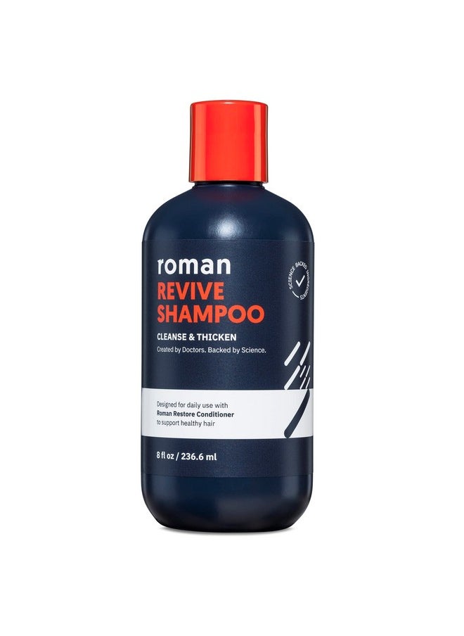 Roman - Men'S Revive Shampoo Exfoliates And Clarifies With Peppermint Cleanses For Thickerlooking Hair Includes Saw Palmetto Pumpkin Seed Oil And Caffeine Made Without Sulfates Parabens Or Phthalates 8 Fl Oz - Image 1