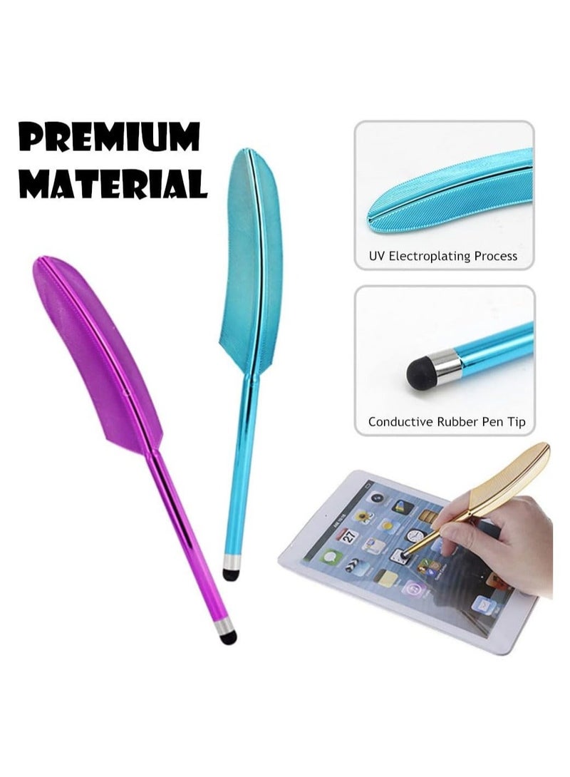 Captaintech Feather Capacitive Stylus, 8 Pcs Universal High Sensitivity Stylus Pens for Touch Screens, Compatible with Phone, iPad, Tablet and Other Touchscreen Devices (Mixed Colors) - Image 2