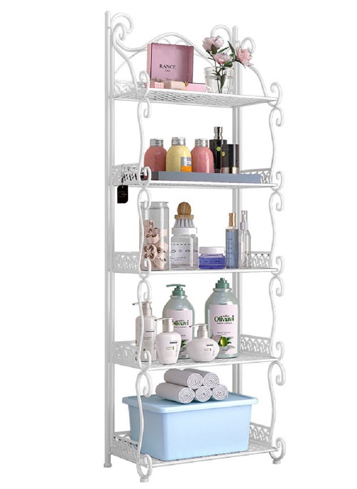 Sharpdo Bathroom/bedroom/living Room/kitchen Wrought Iron Shelf Floor-to-ceiling Five-layer Shelf Storage Storage Shelf  - Image 1