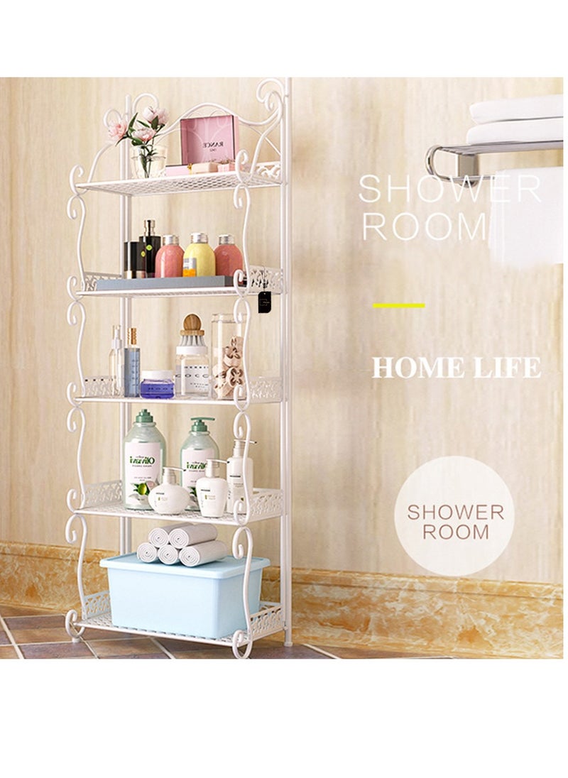 Sharpdo Bathroom/bedroom/living Room/kitchen Wrought Iron Shelf Floor-to-ceiling Five-layer Shelf Storage Storage Shelf  - Image 3