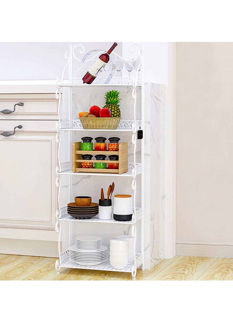 Sharpdo Bathroom/bedroom/living Room/kitchen Wrought Iron Shelf Floor-to-ceiling Five-layer Shelf Storage Storage Shelf  - Image 4