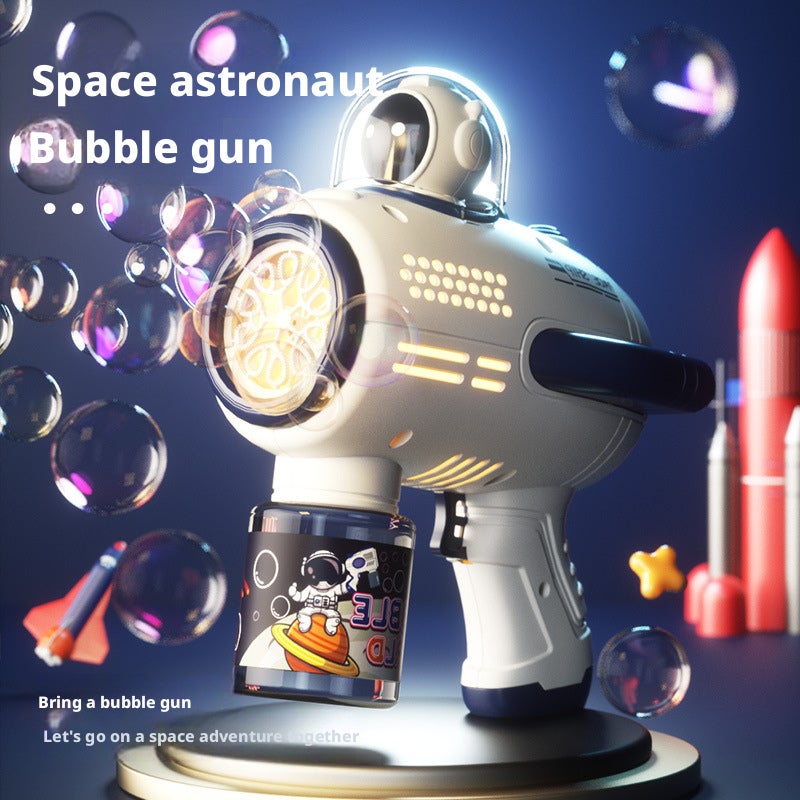 Bubble Machine Astronaut Automatic Gatling Electric Bubble Gun Handheld Toy for Kids - Image 1