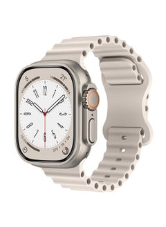 8-Shaped Buckle Silicone Sports Strap, Suitable for Apple Strap 42mm 44mm 45mm 49mm Men and Women, Apple Watch Series 9Ultra/8/7/SE/6/5/4/3/2/1, Starligh