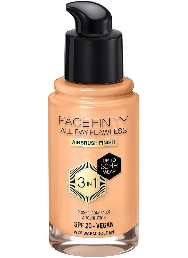 Max Factor Facefinity All Day Flawless Foundation - W76 Warm Golden, 30Ml  - Image 4