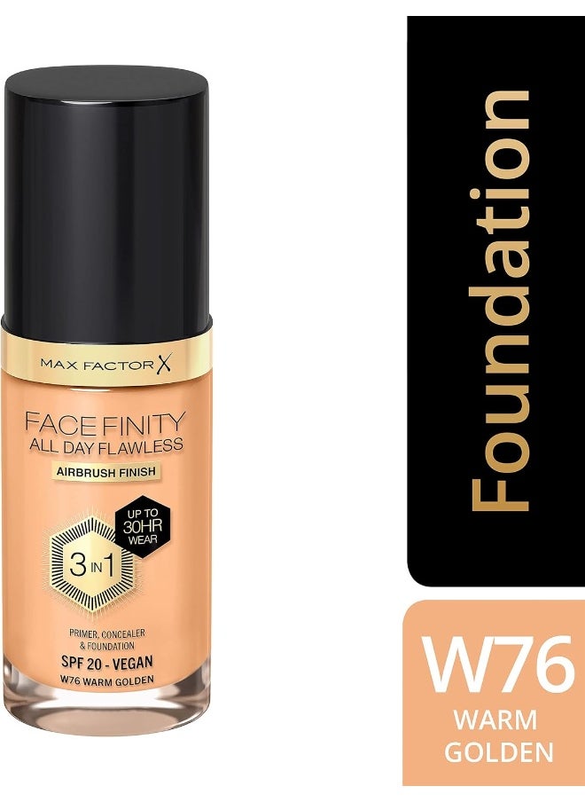 Max Factor Facefinity All Day Flawless Foundation - W76 Warm Golden, 30Ml  - Image 5