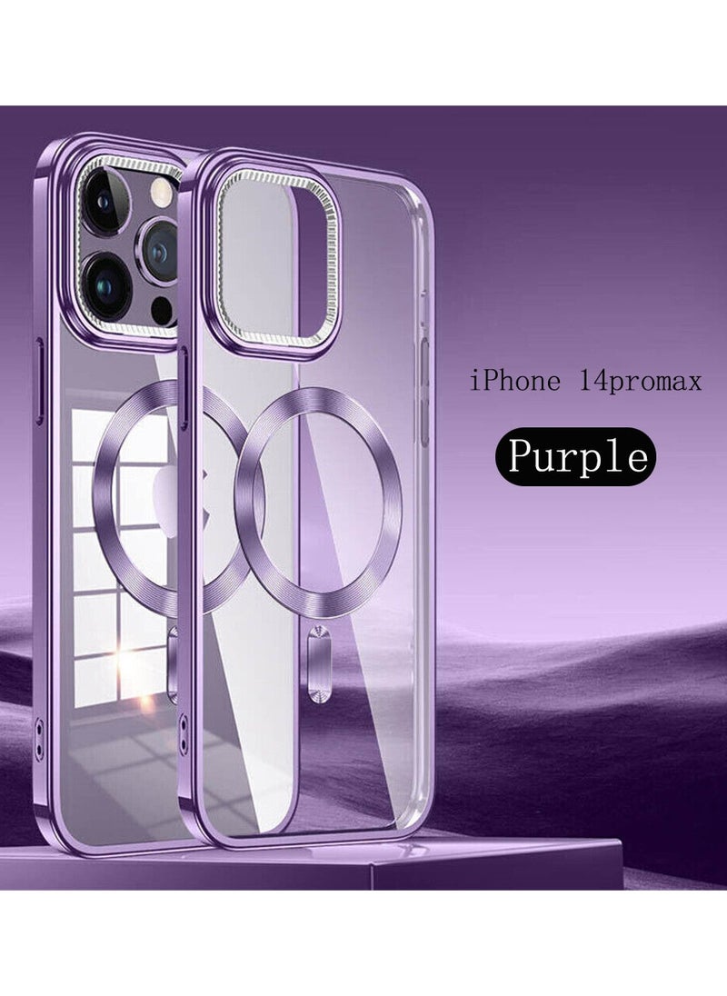 Color Fans - Slim Magnetic Clear Phone Case MagSafe Cover For iPhone 14 Pro 6.1 inch Purple - Image 1