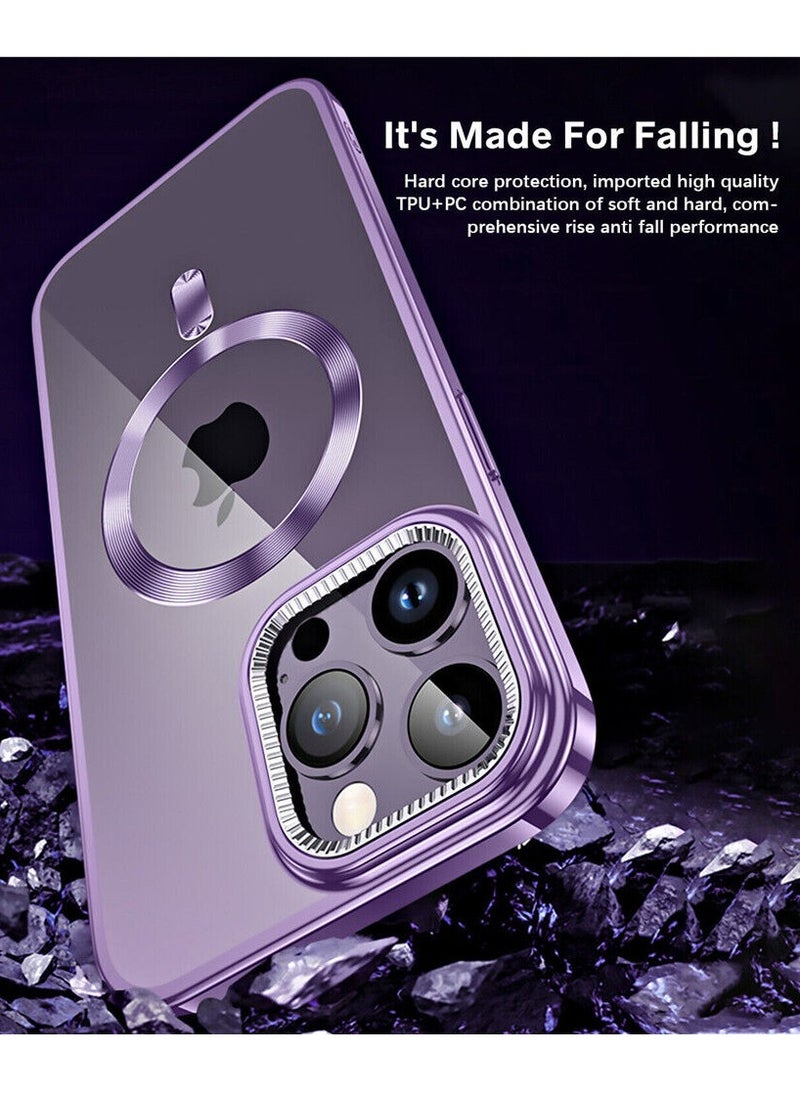 Color Fans - Slim Magnetic Clear Phone Case MagSafe Cover For iPhone 14 Pro 6.1 inch Purple - Image 1