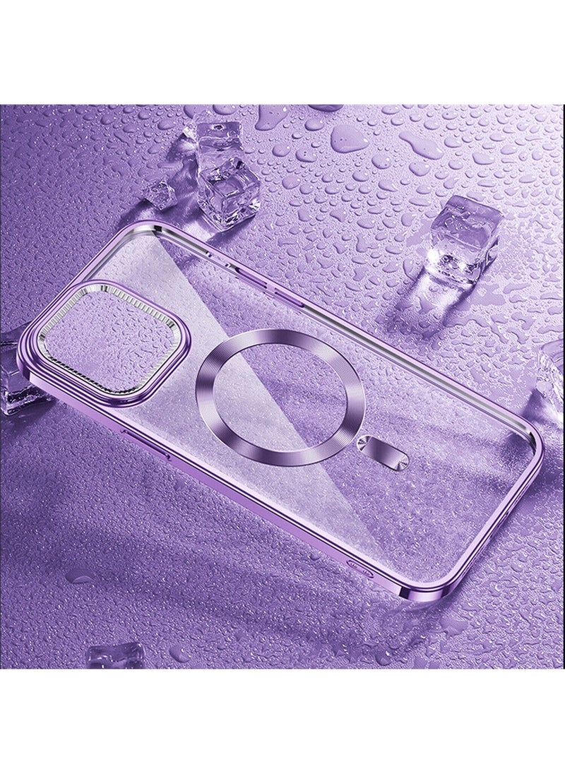 Color Fans - Slim Magnetic Clear Phone Case MagSafe Cover For iPhone 14 Pro 6.1 inch Purple - Image 1