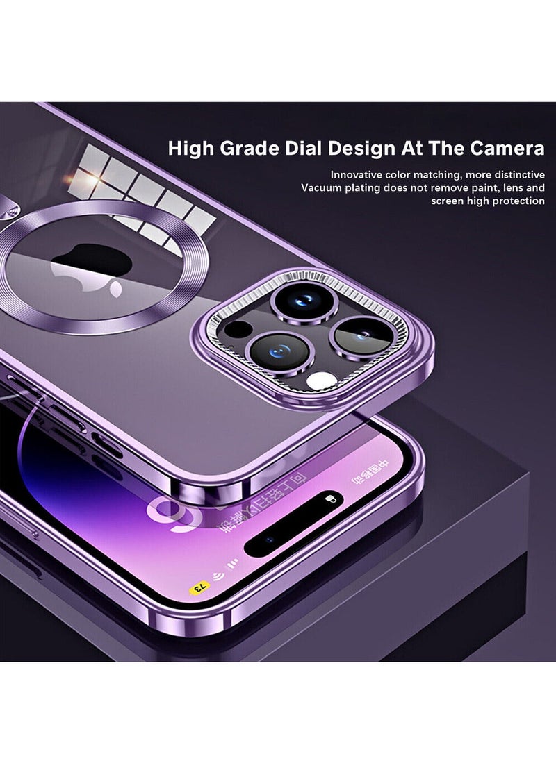 Color Fans - Slim Magnetic Clear Phone Case MagSafe Cover For iPhone 14 Pro 6.1 inch Purple - Image 1